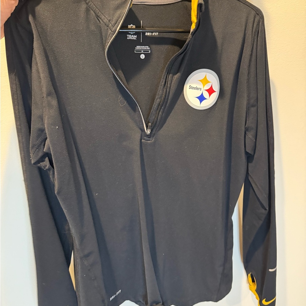 Nike Black and Yellow Steelers Dri-Fit Pullover